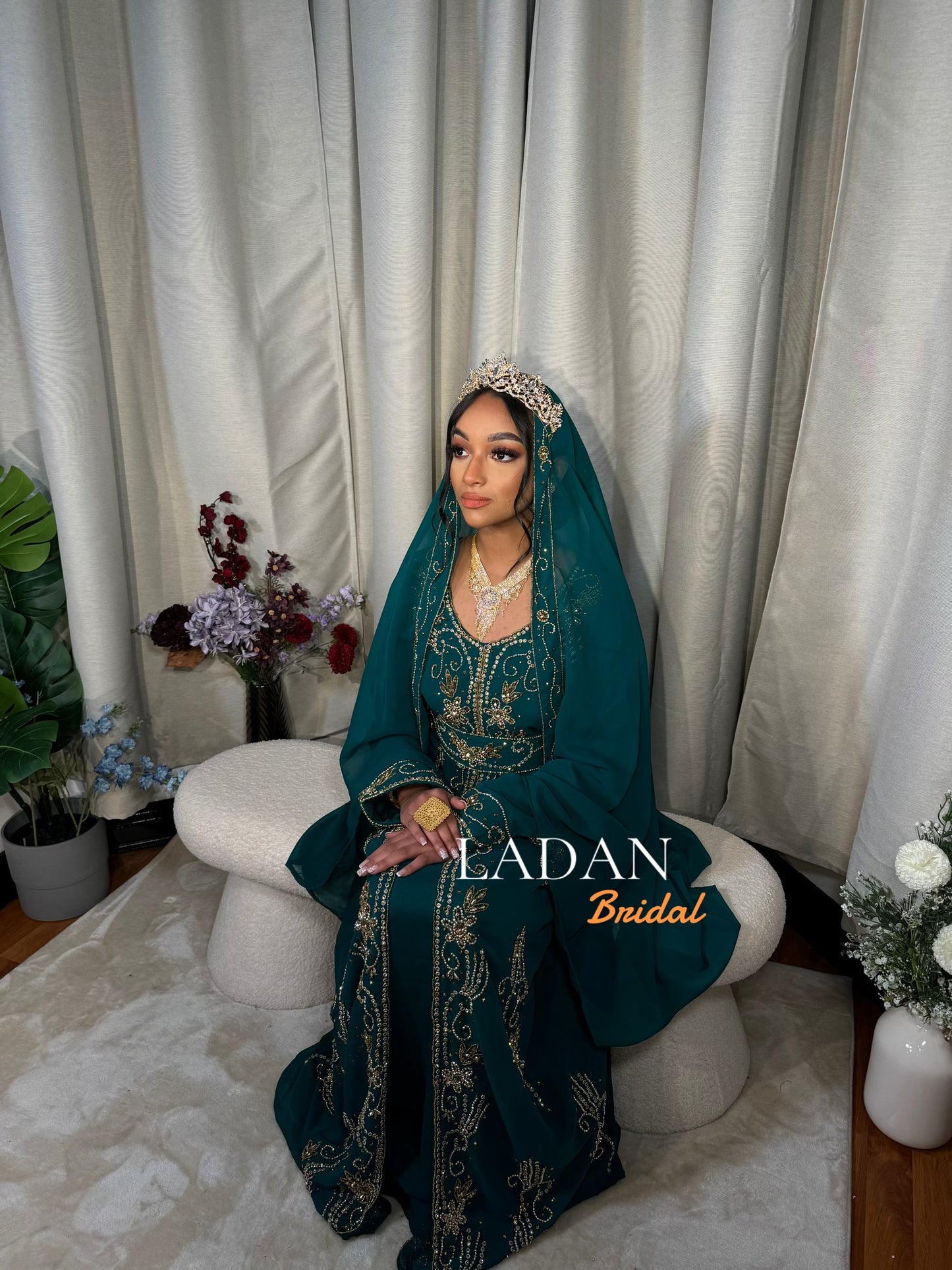 Warda Nikkah Dress - Dark Green