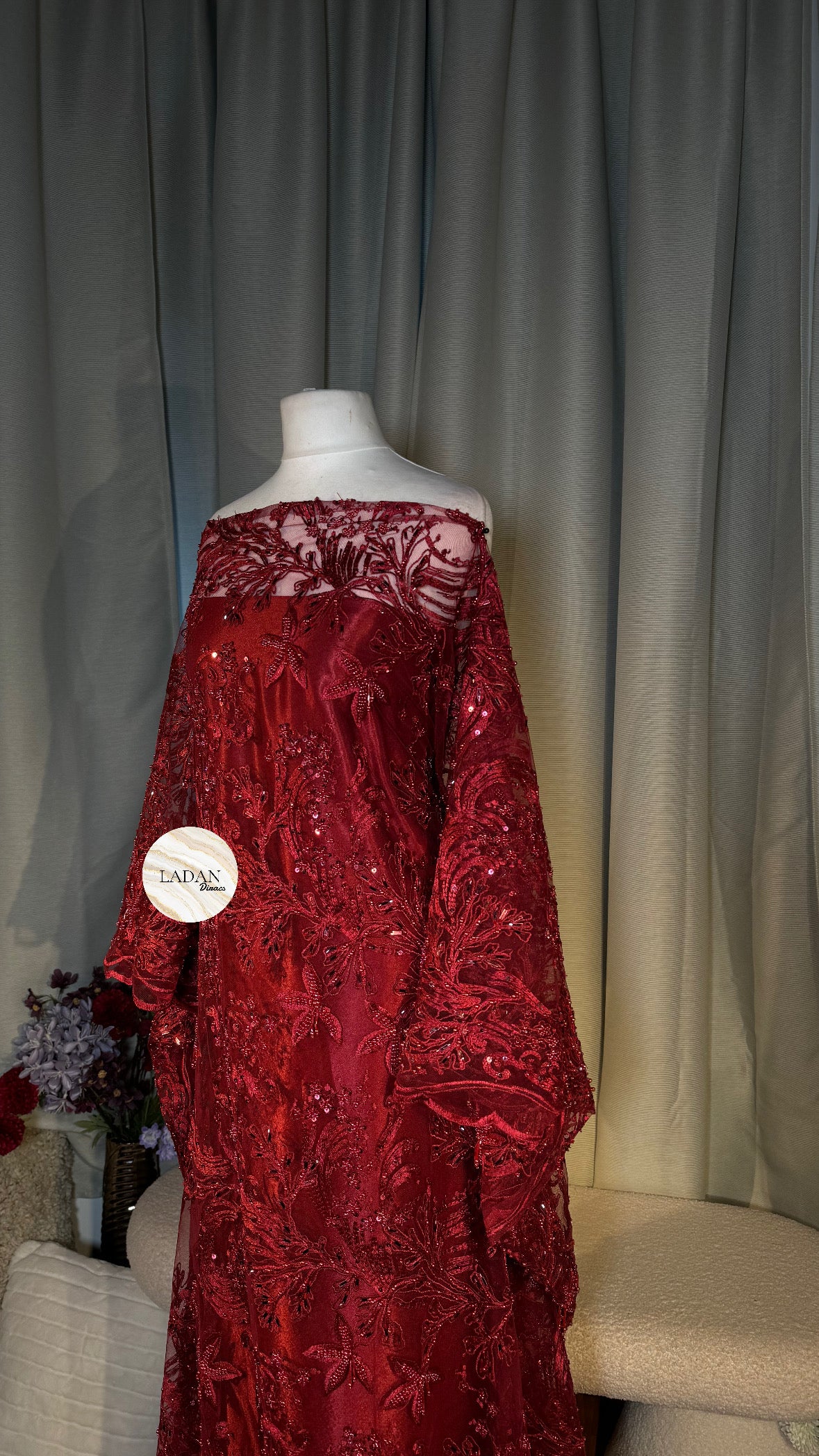 Luxury Lace Dirac Set | Maroon