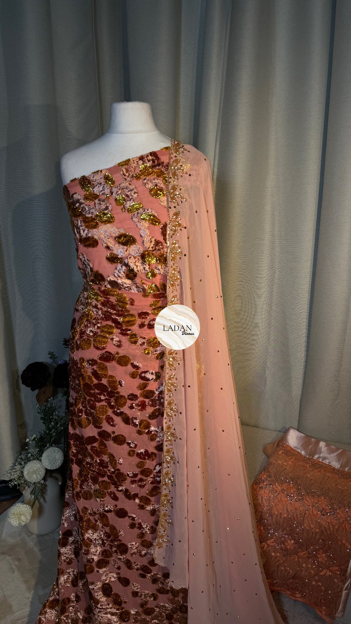 Luxury Maqbal Collection | Baby Pink Dirac Set