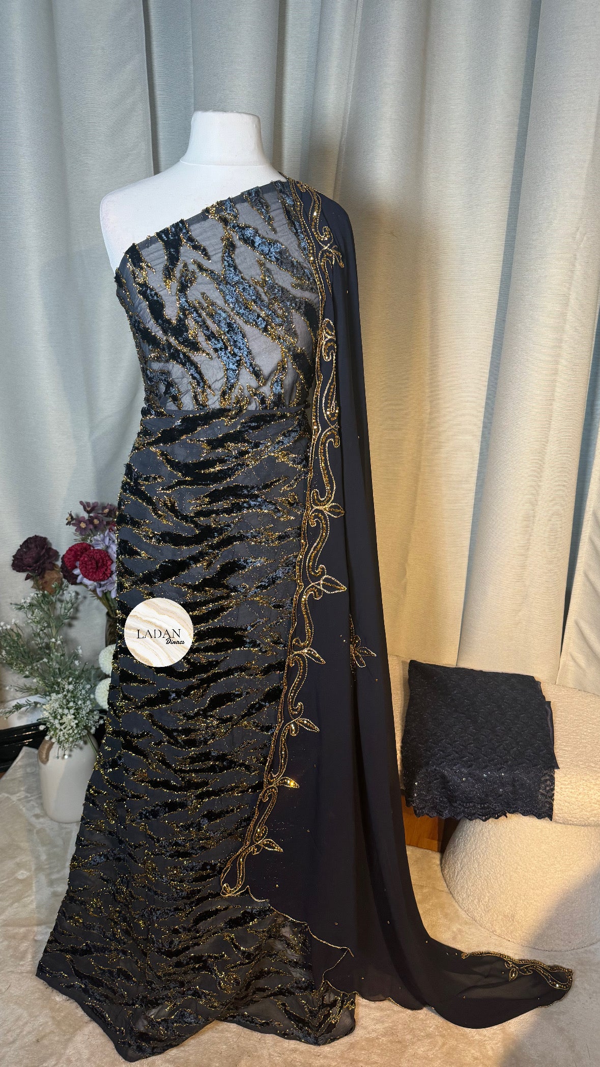Luxury Maqbal Collection | Midnight Blue Dirac Set