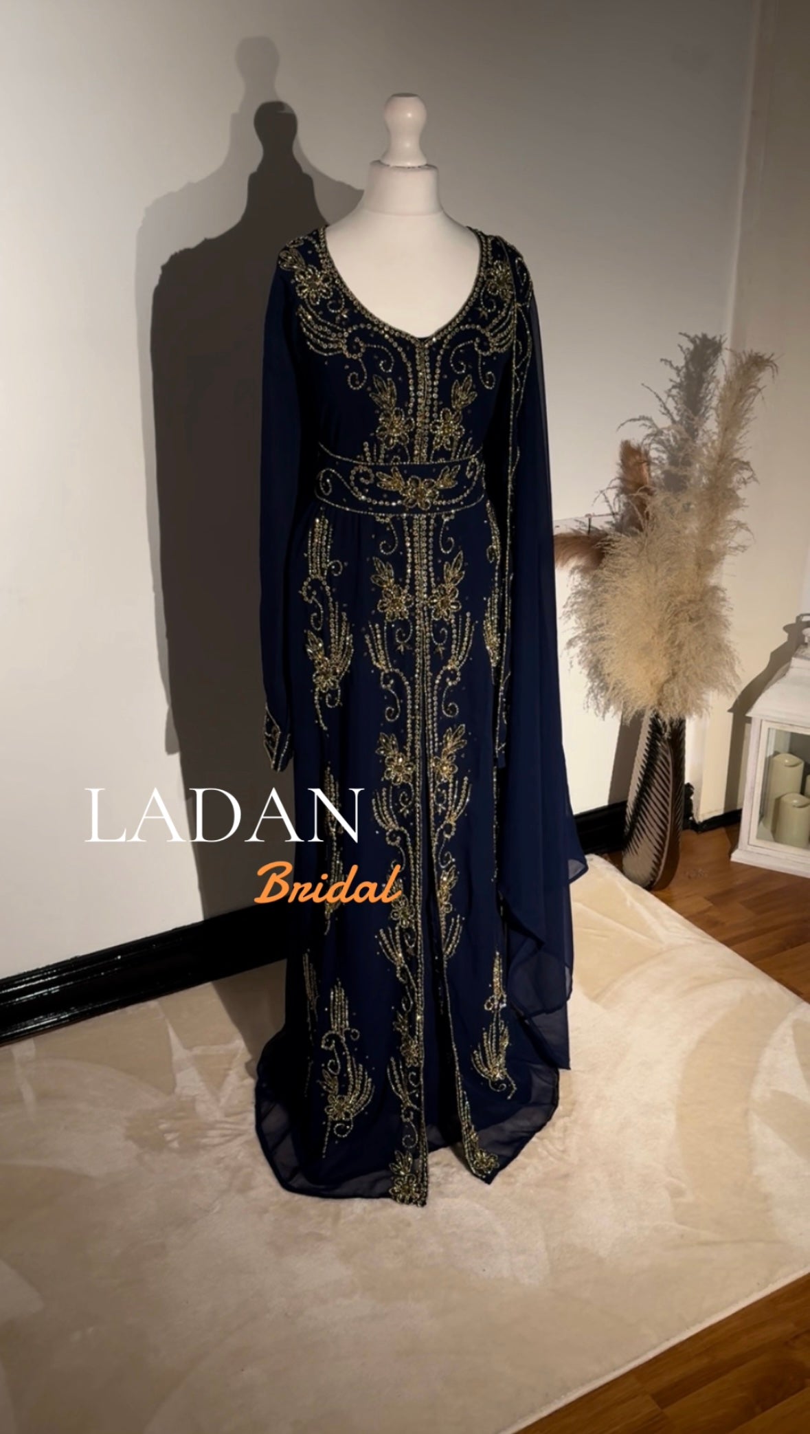 Warda Nikkah Dress - Navy Blue