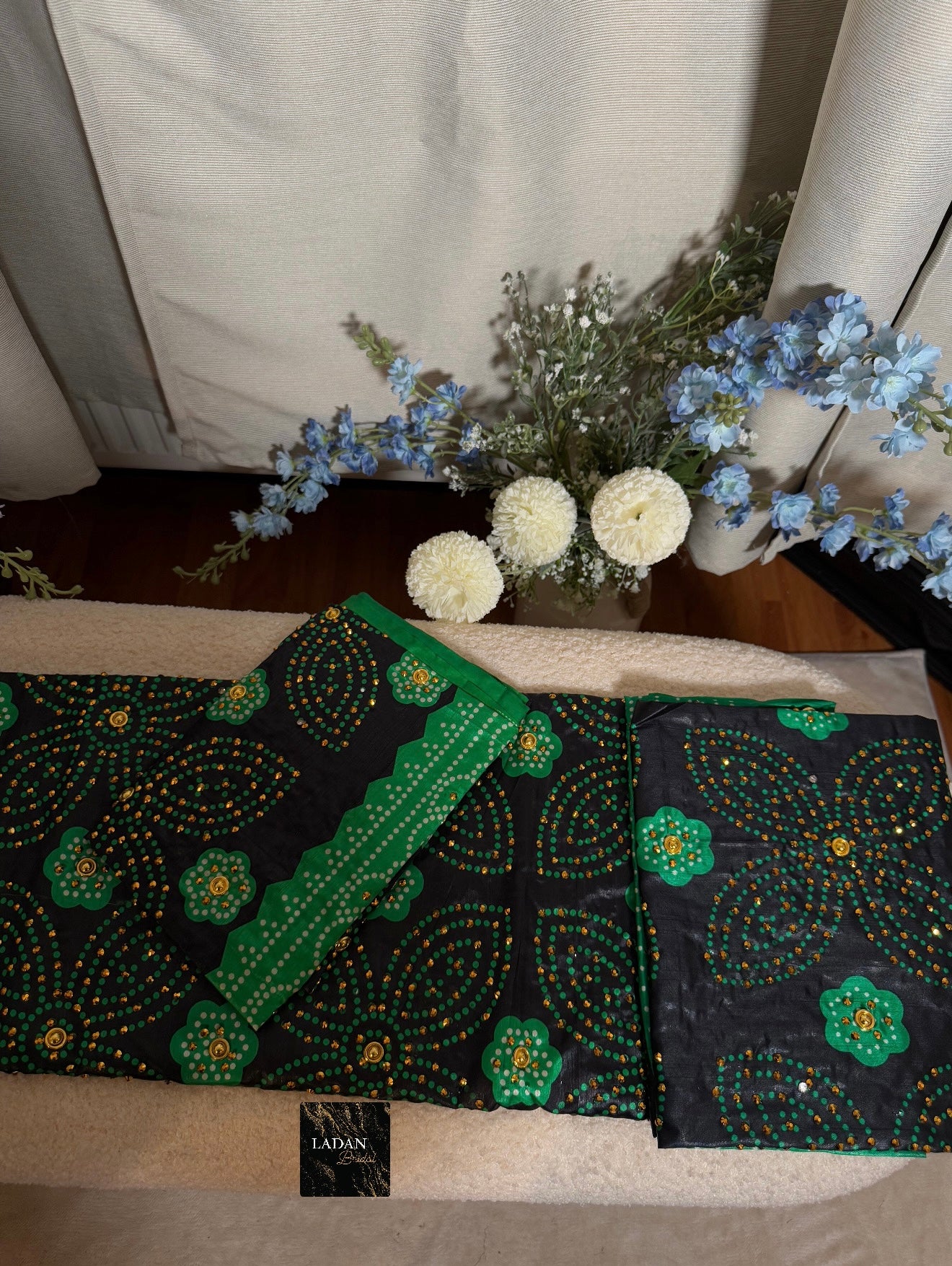 Stone Shaash Set- Green & Black