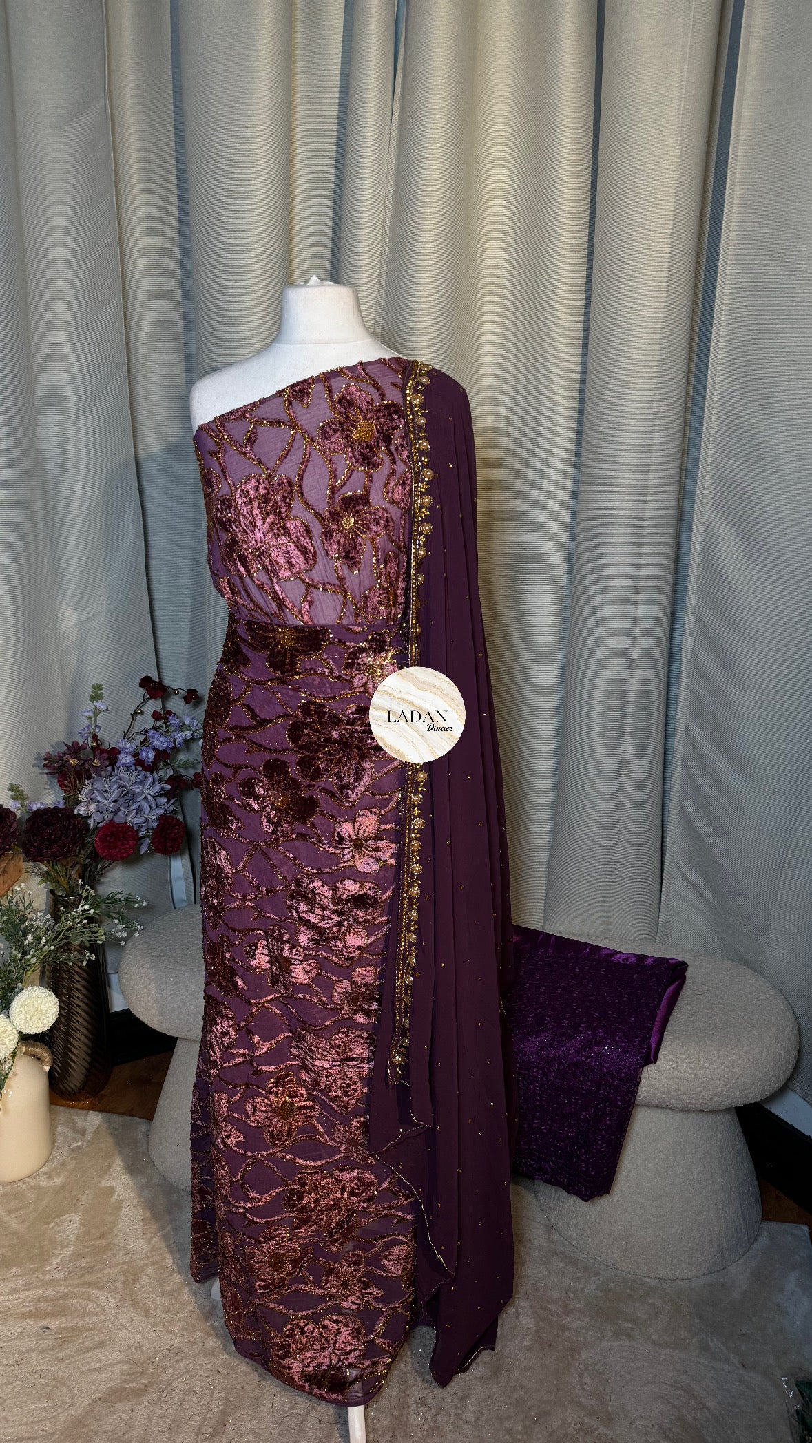 Luxury Maqbal Collection | Purple Dirac Set