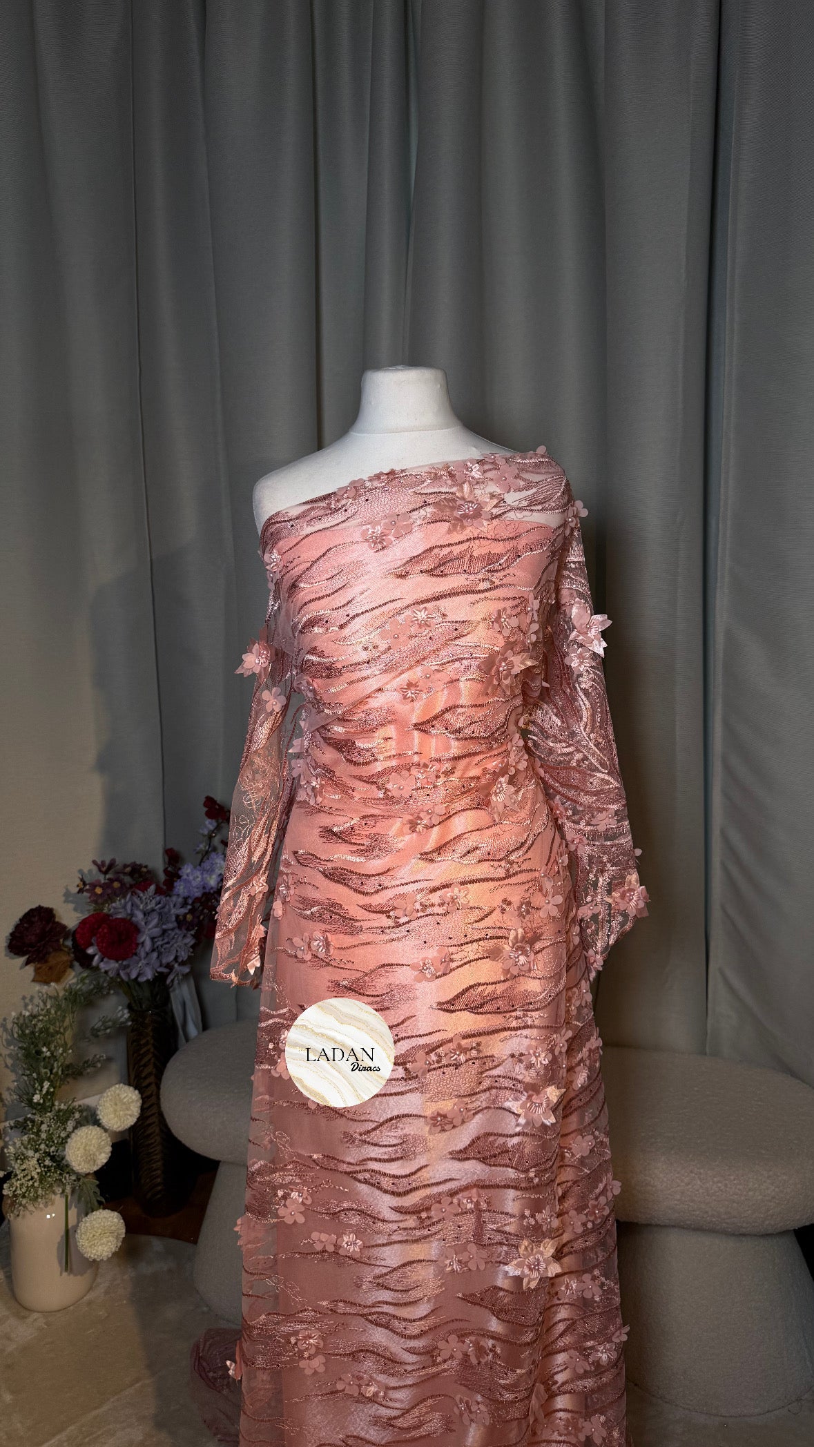 Floral Lace Dirac Set | Baby Pink