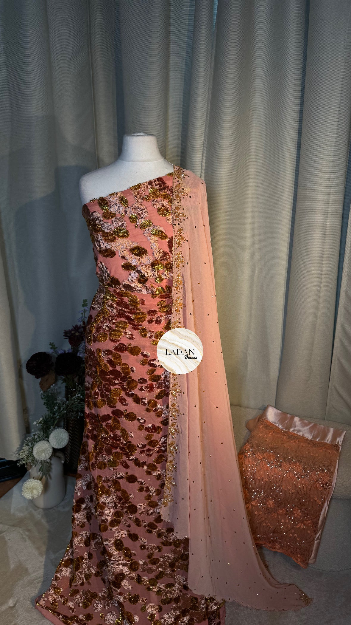 Luxury Maqbal Collection | Baby Pink Dirac Set