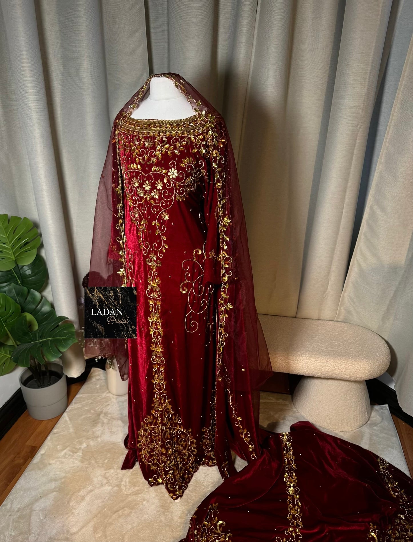 Jawahir Bridal Dirac - Maroon