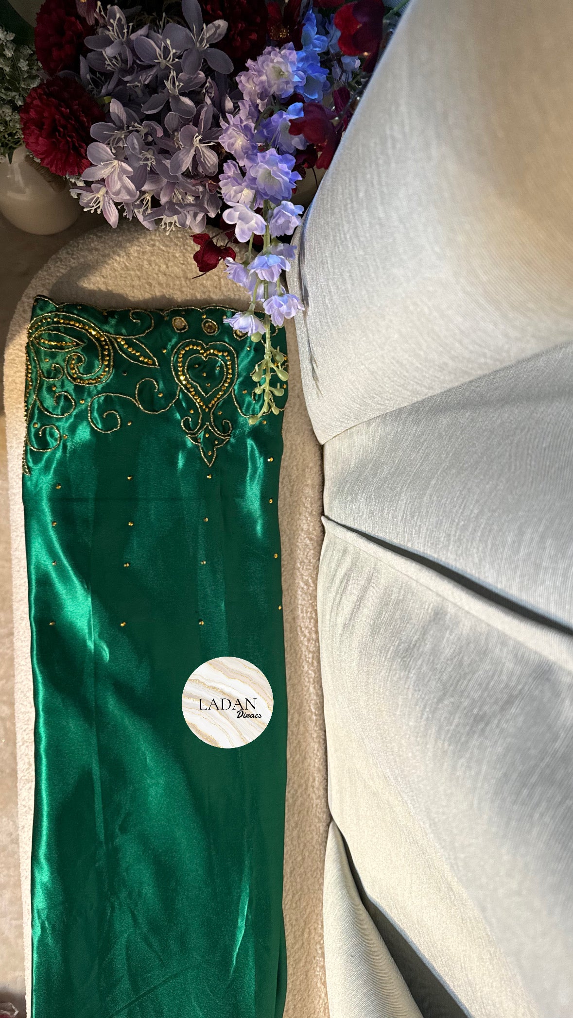 Dark Green with Gold Embroidery Gorgorad