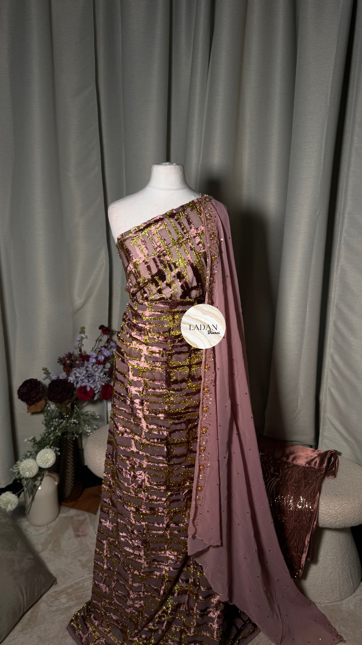 Luxury Maqbal Collection | Mauve Taupe Dirac Set
