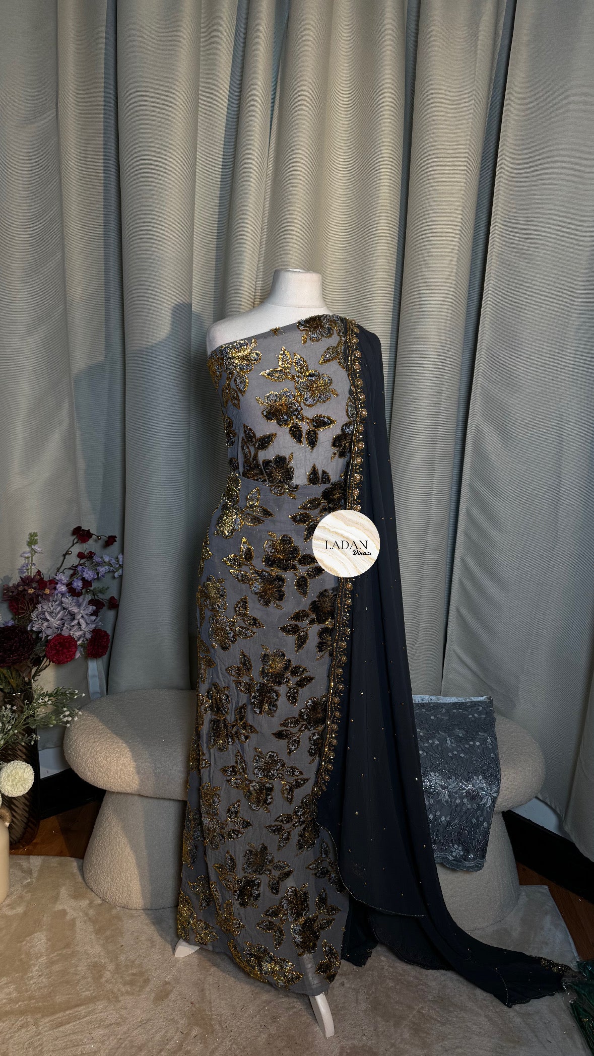 Luxury Maqbal Collection | Grey Dirac Set