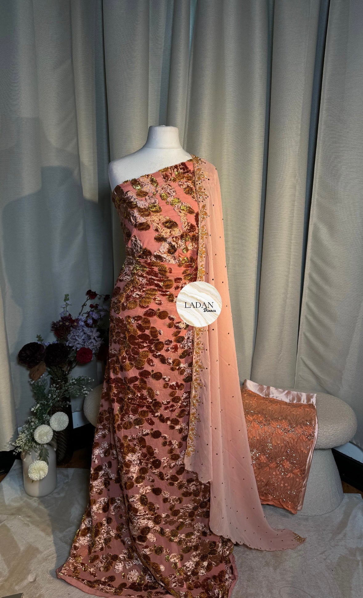 Luxury Maqbal Collection | Baby Pink Dirac Set