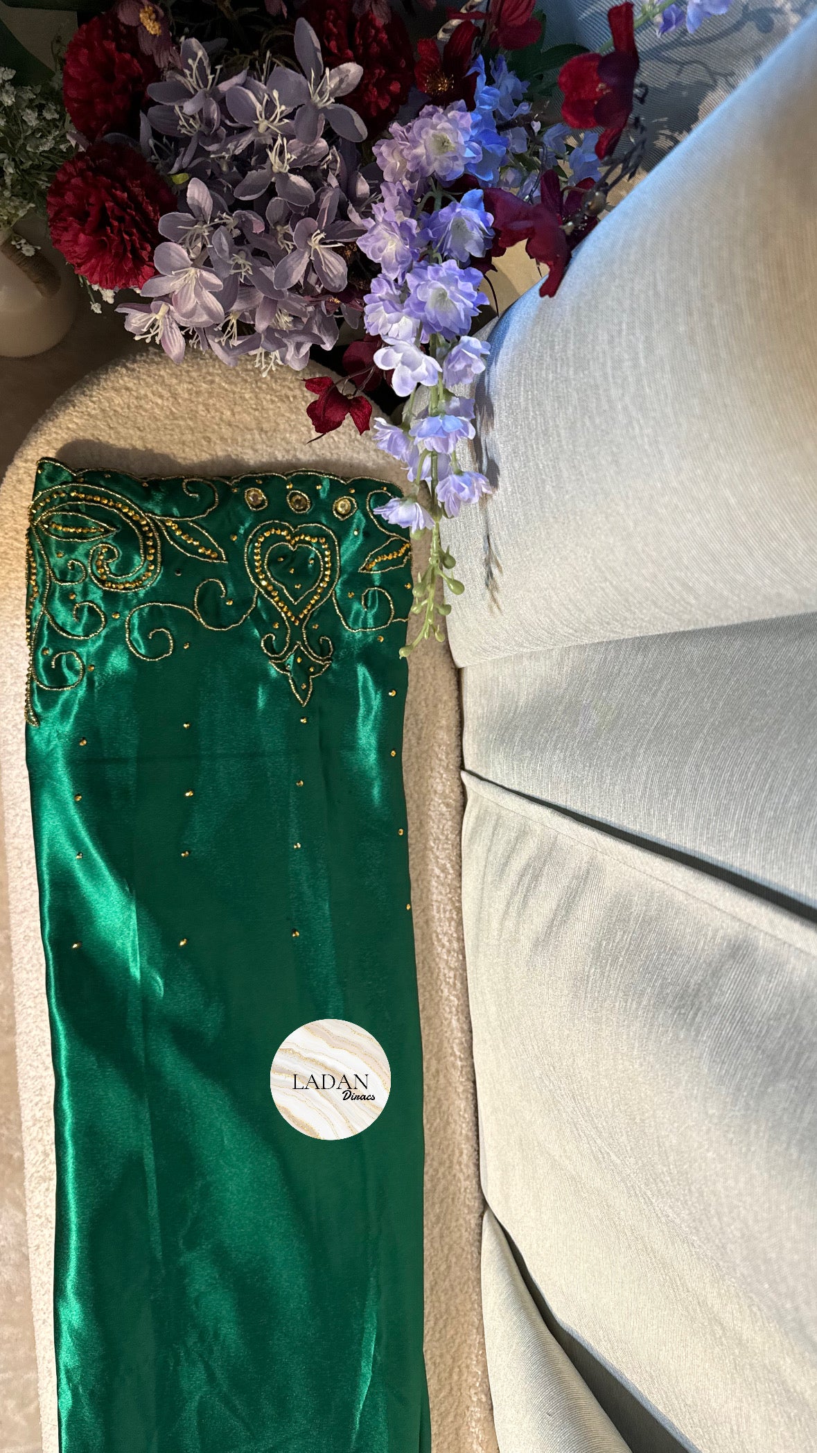 Dark Green with Gold Embroidery Gorgorad