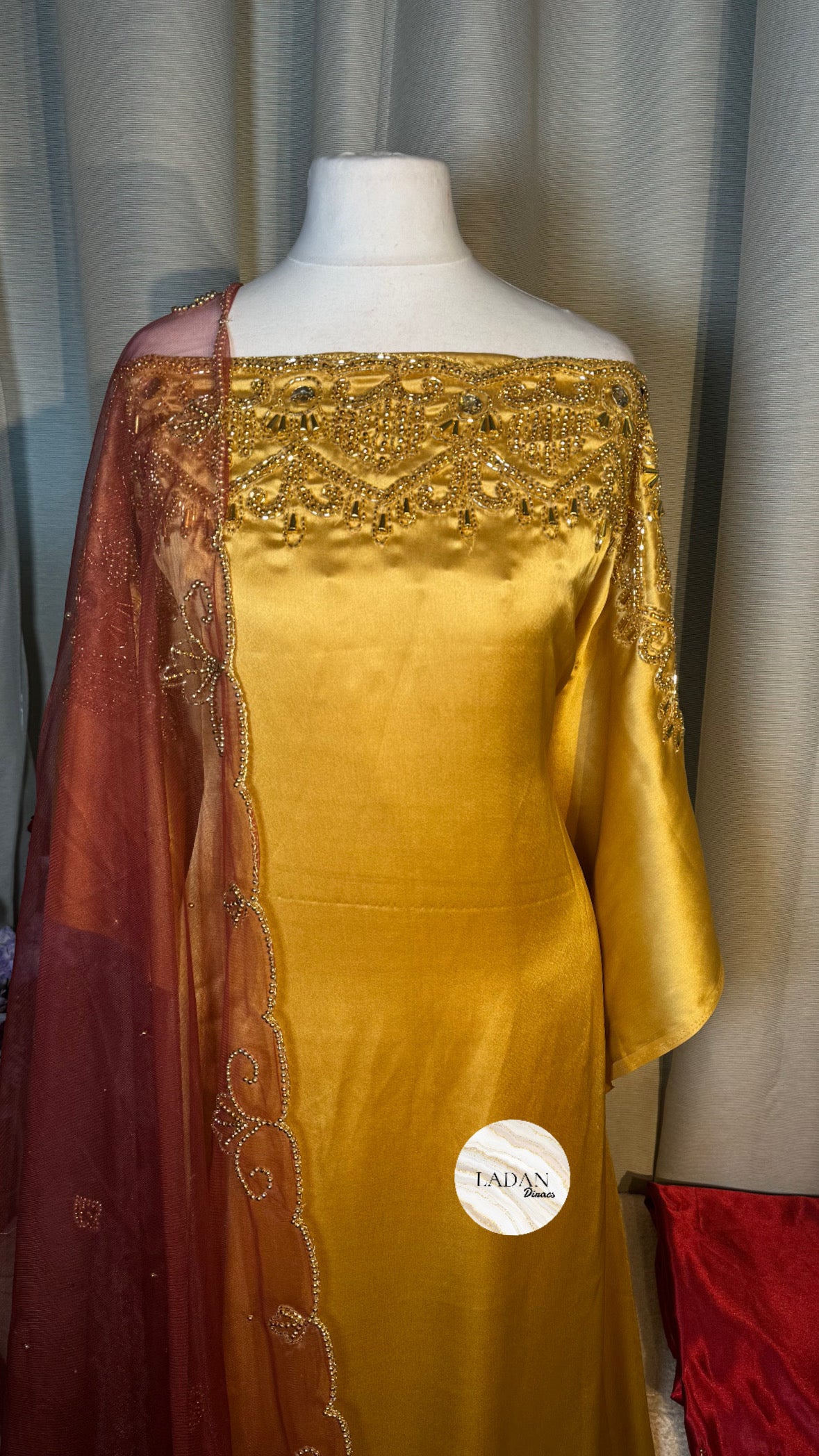Luxury Embroidered Bridesmaids Sets | Gold & Maroon | Bundle of 2
