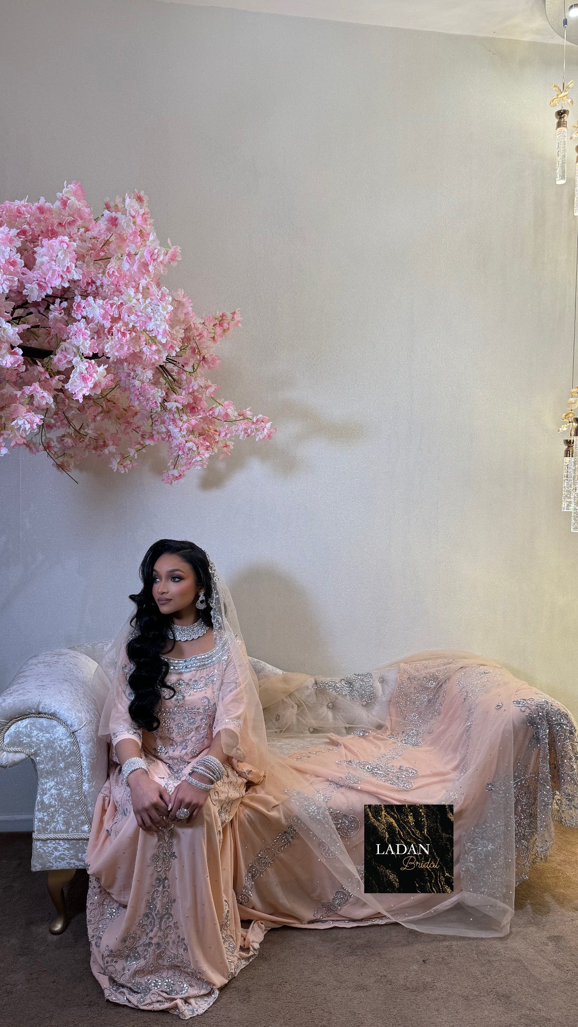 Ladan Bridal Dirac - Peach Velvet