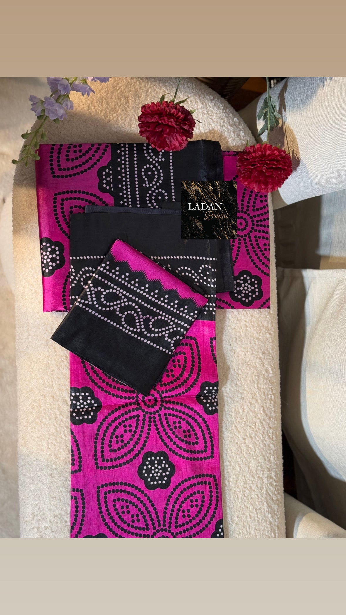 Shaash Set- Hot Pink & Black