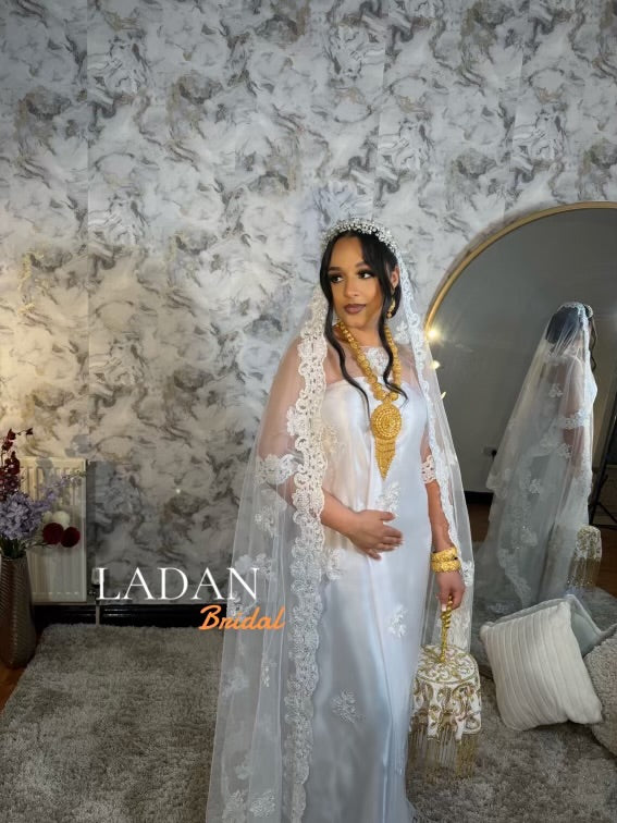 3 metre Pearl Lace Veil | White
