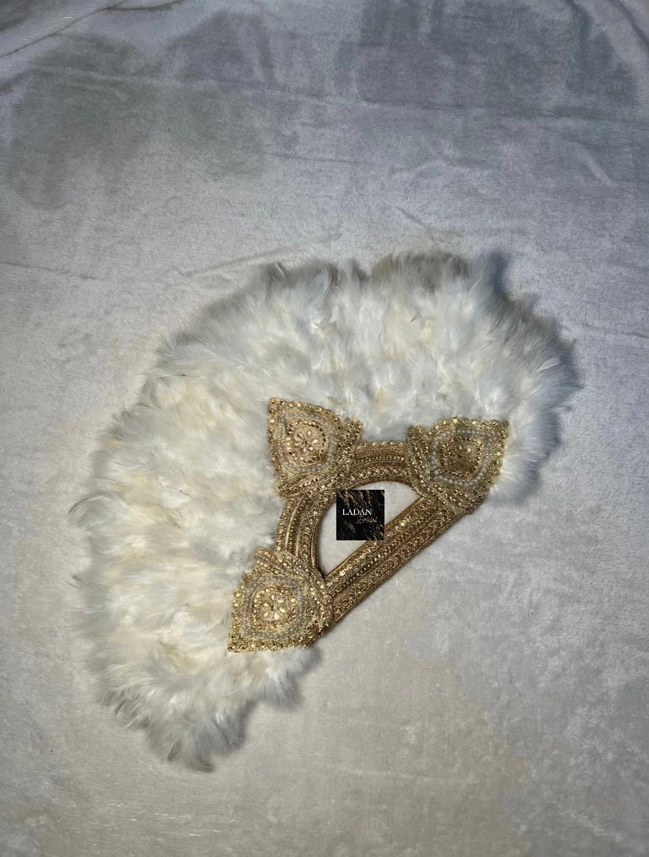 Handheld Feather Fan | White