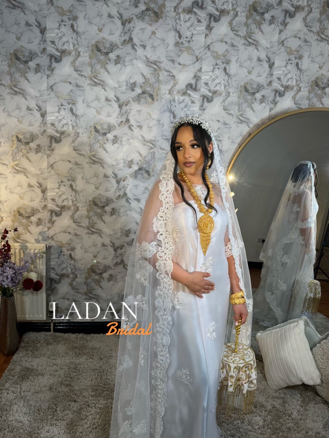 White Pearl & Lace Bridal Dirac