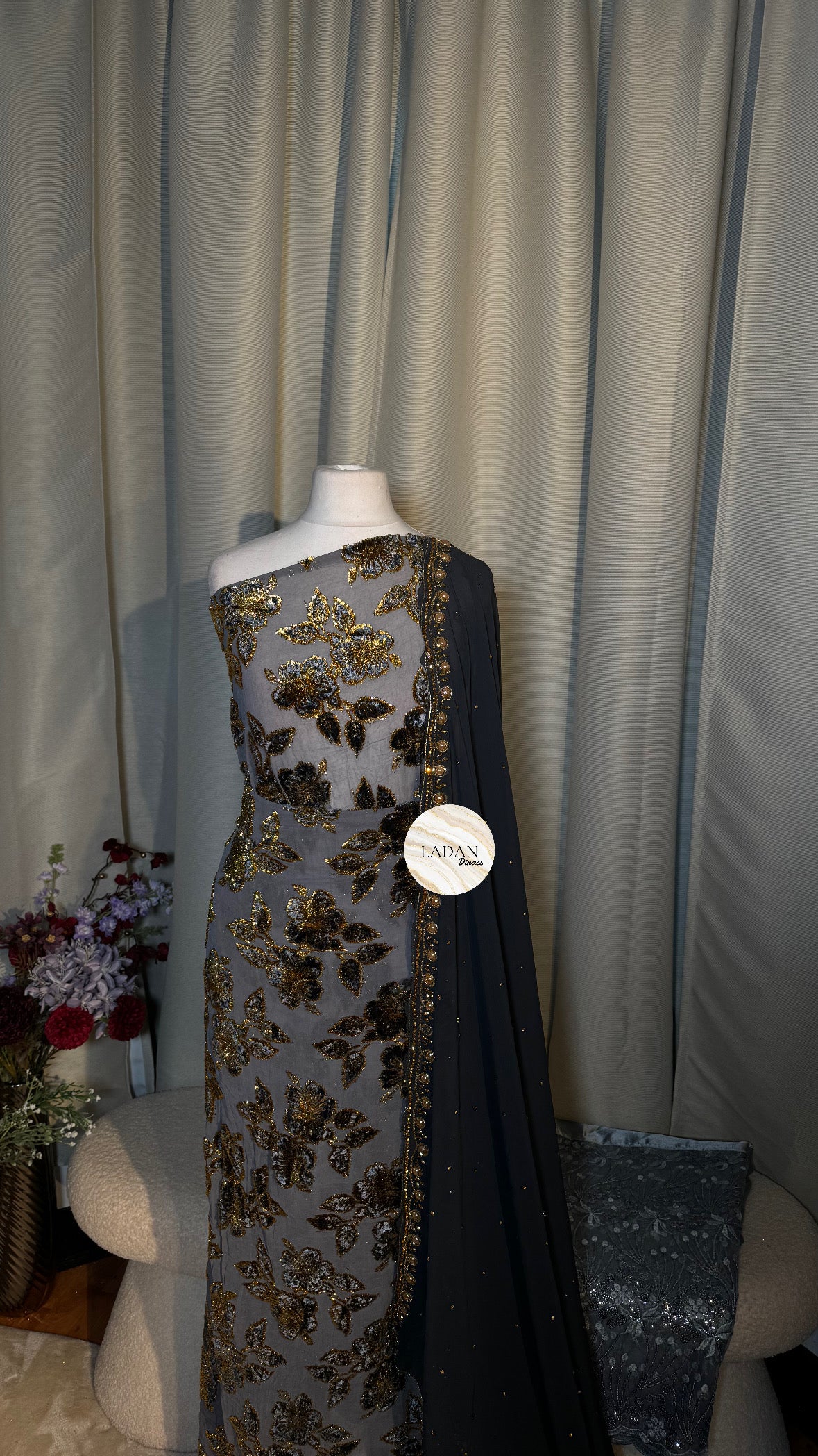 Luxury Maqbal Collection | Grey Dirac Set