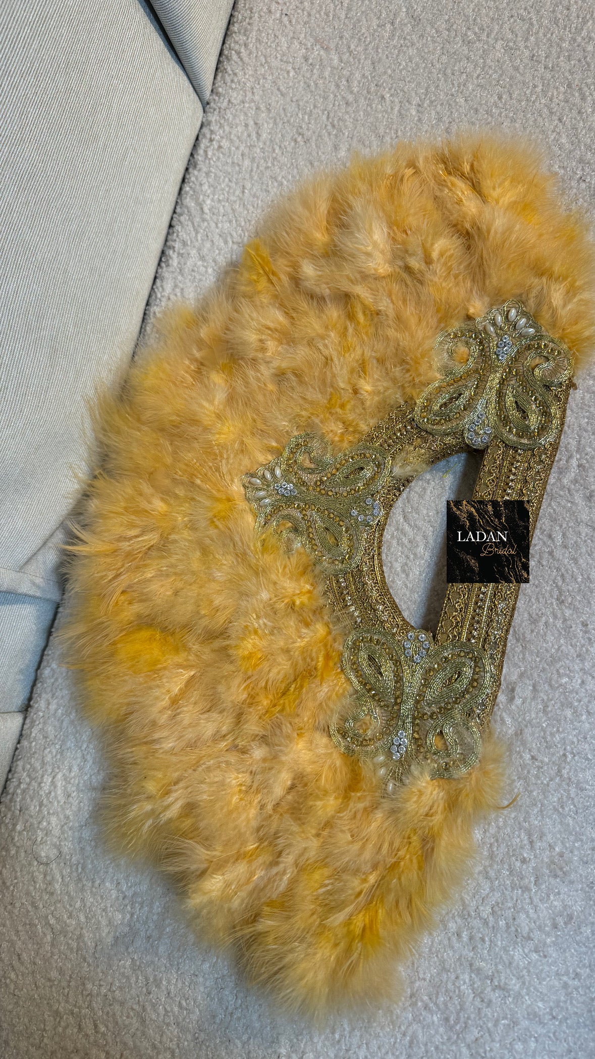 Handheld Feather Fan | Gold