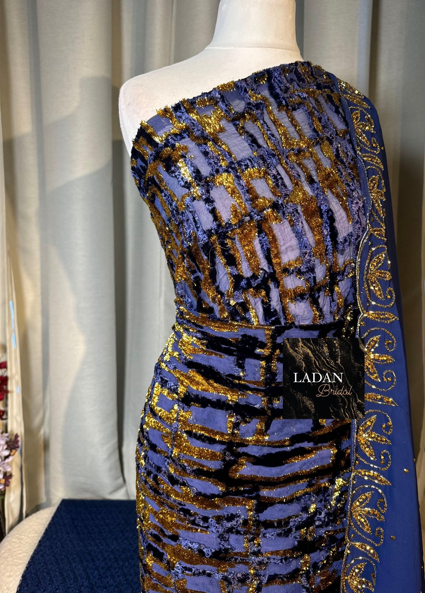 Luxury Maqbal Collection | Navy Blue Dirac Set