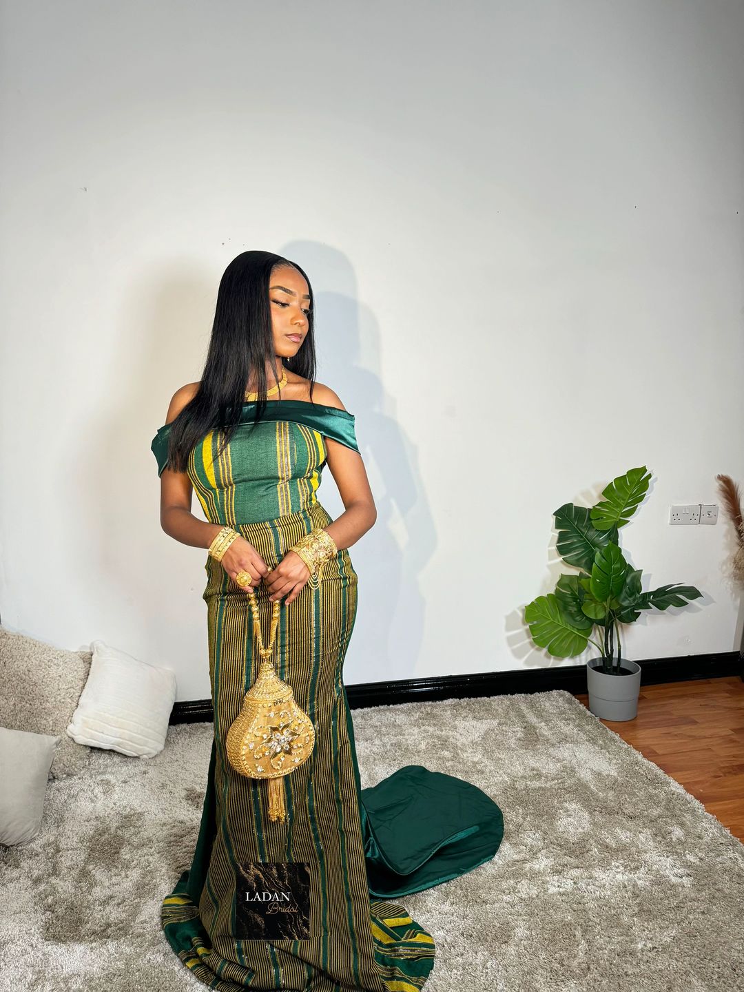 Hido iyo Dhaqan Bridal Dress | Emerald Green | In Stock