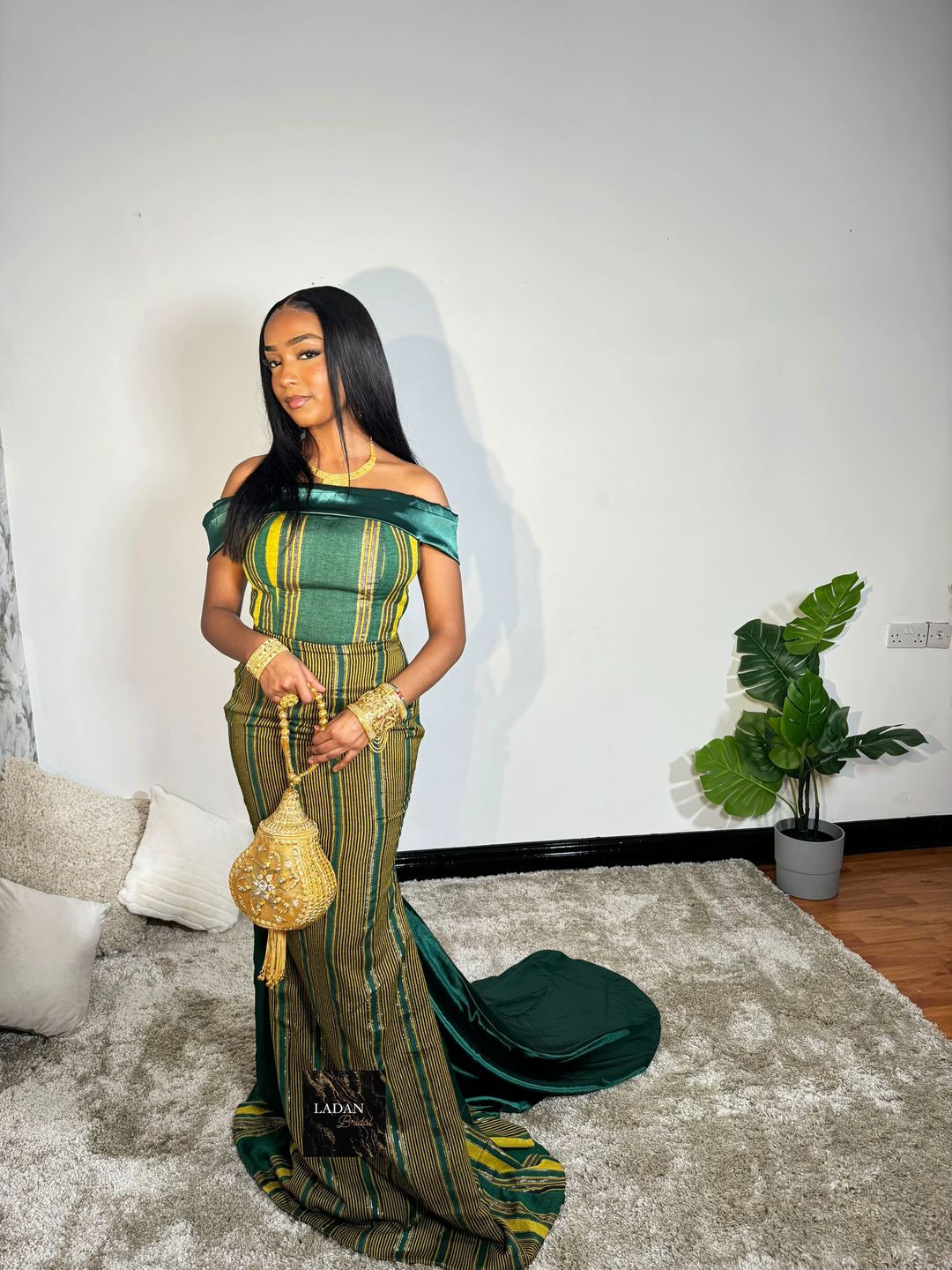 Hido iyo Dhaqan Bridal Dress | Emerald Green | In Stock
