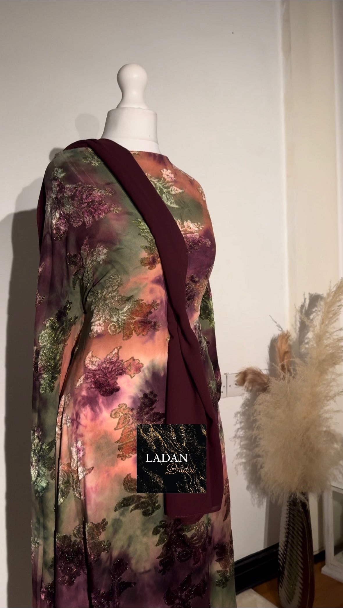 Floral Velvet Dirac Set - Plum/Sage-Green/Peach