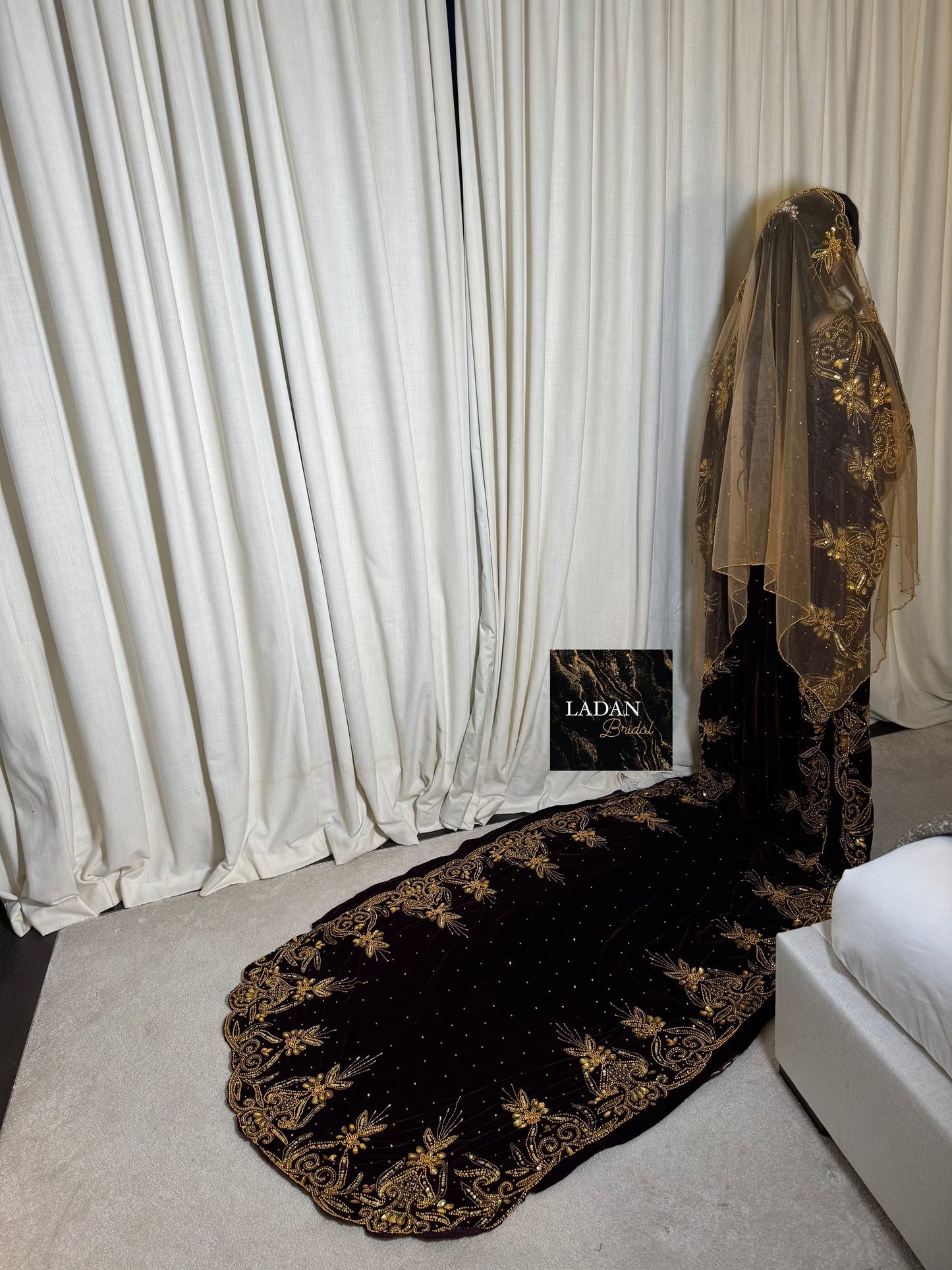 Ilwaad Velvet Bridal Dirac - Purple