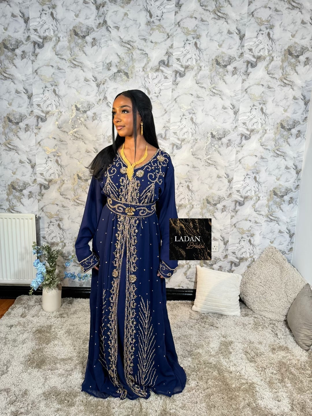 Najma Nikkah Dress - Navy Blue