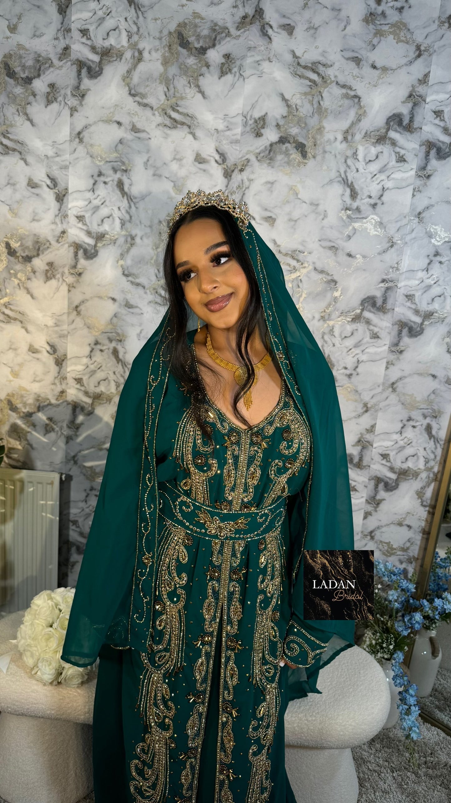 Qamar Nikkah Dress - Dark Green