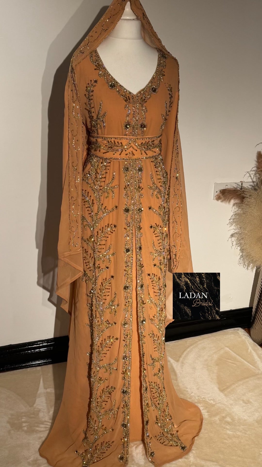Farah Nikkah Dress - Peach