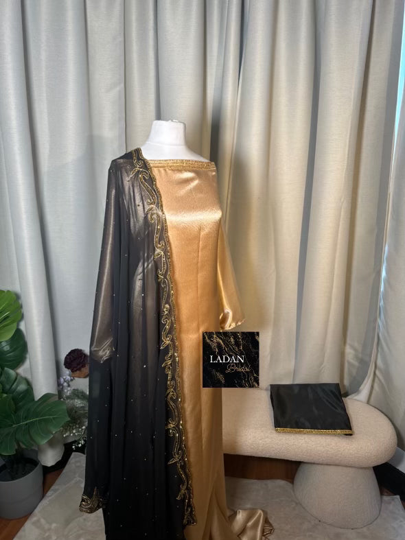Embroidered Chiffon Gabasaar | Black
