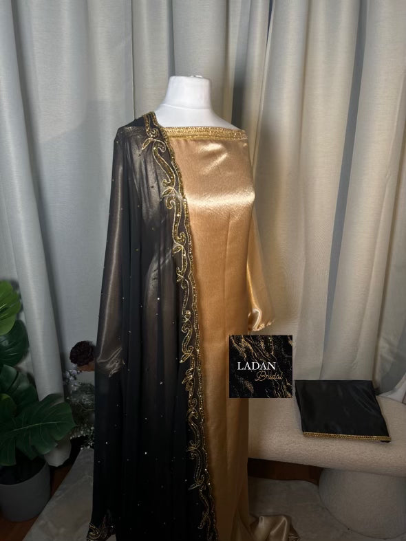 Embroidered Chiffon Gabasaar | Black