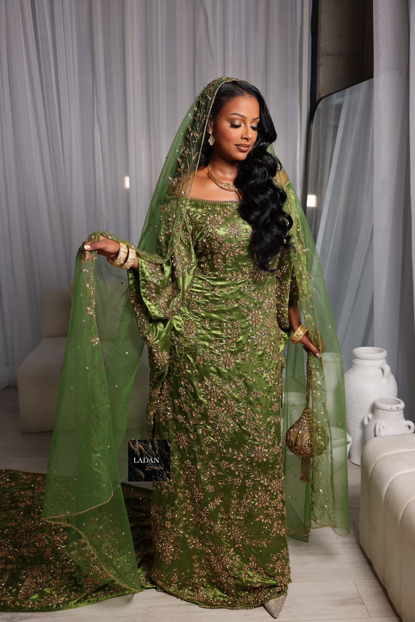 Sabrina Bridal Dirac - Olive Green
