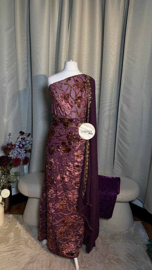 Luxury Maqbal Collection | Purple Dirac Set
