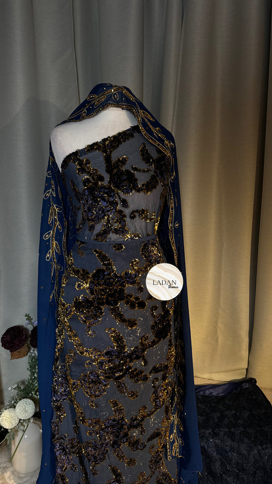Luxury Maqbal Collection | Blue Dirac Set