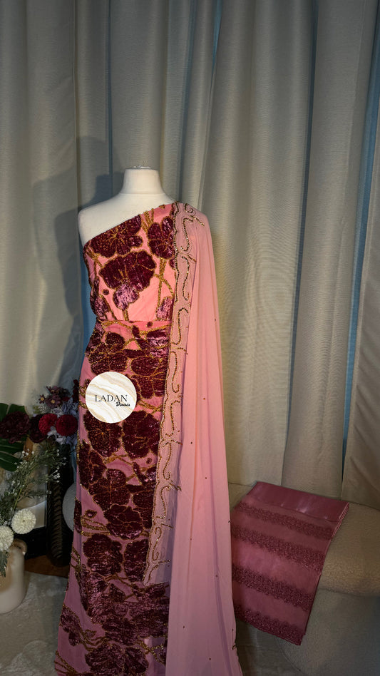 Luxury Maqbal Collection | Pink Dirac Set