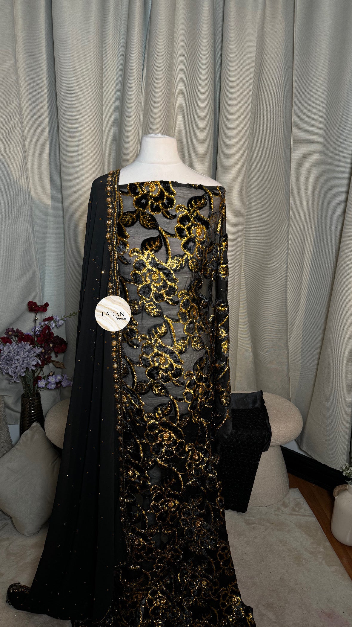 Prestige Maqbal Collection | Black & Gold Dirac Set