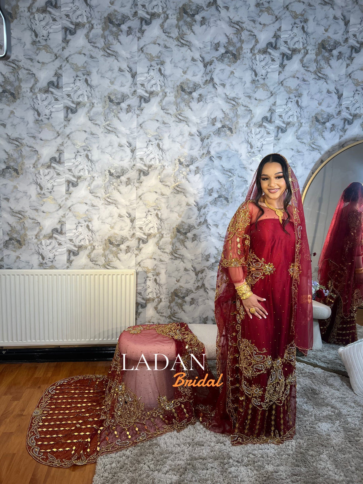 Hodan Rangrai Bronzed Hodan - Maroon – LADAN BRIDAL