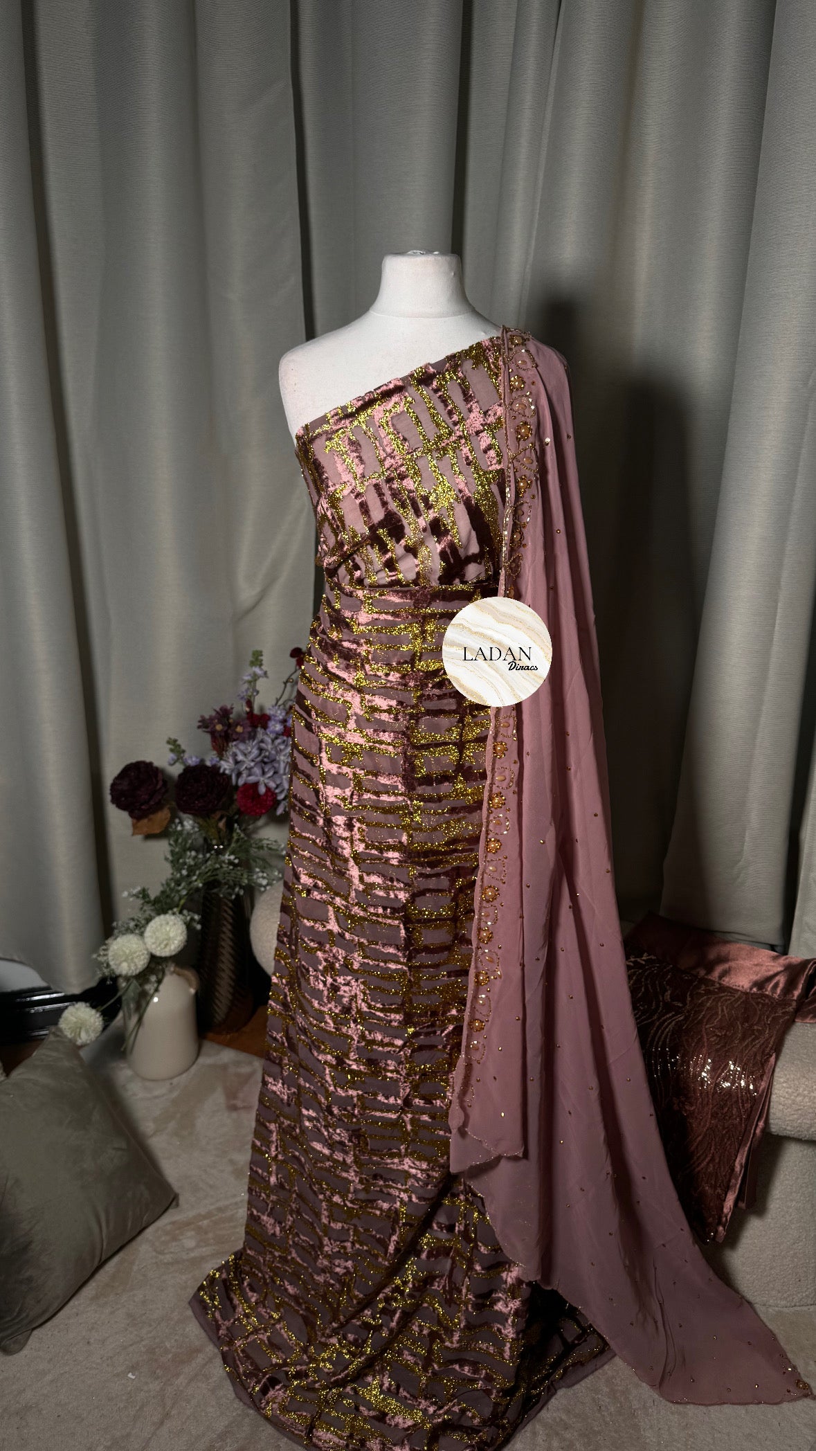 Luxury Maqbal Collection | Mauve Taupe Dirac Set