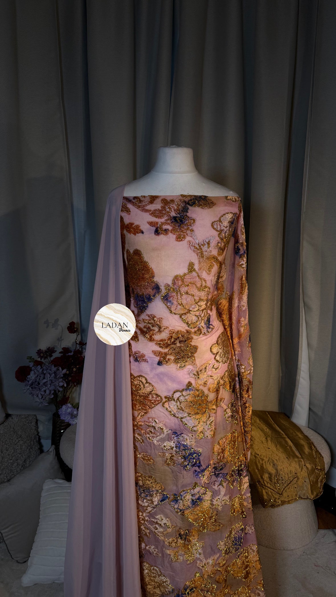 Bouquet Collection | Maqbal Dirac Set | Lilac Gold & Blue