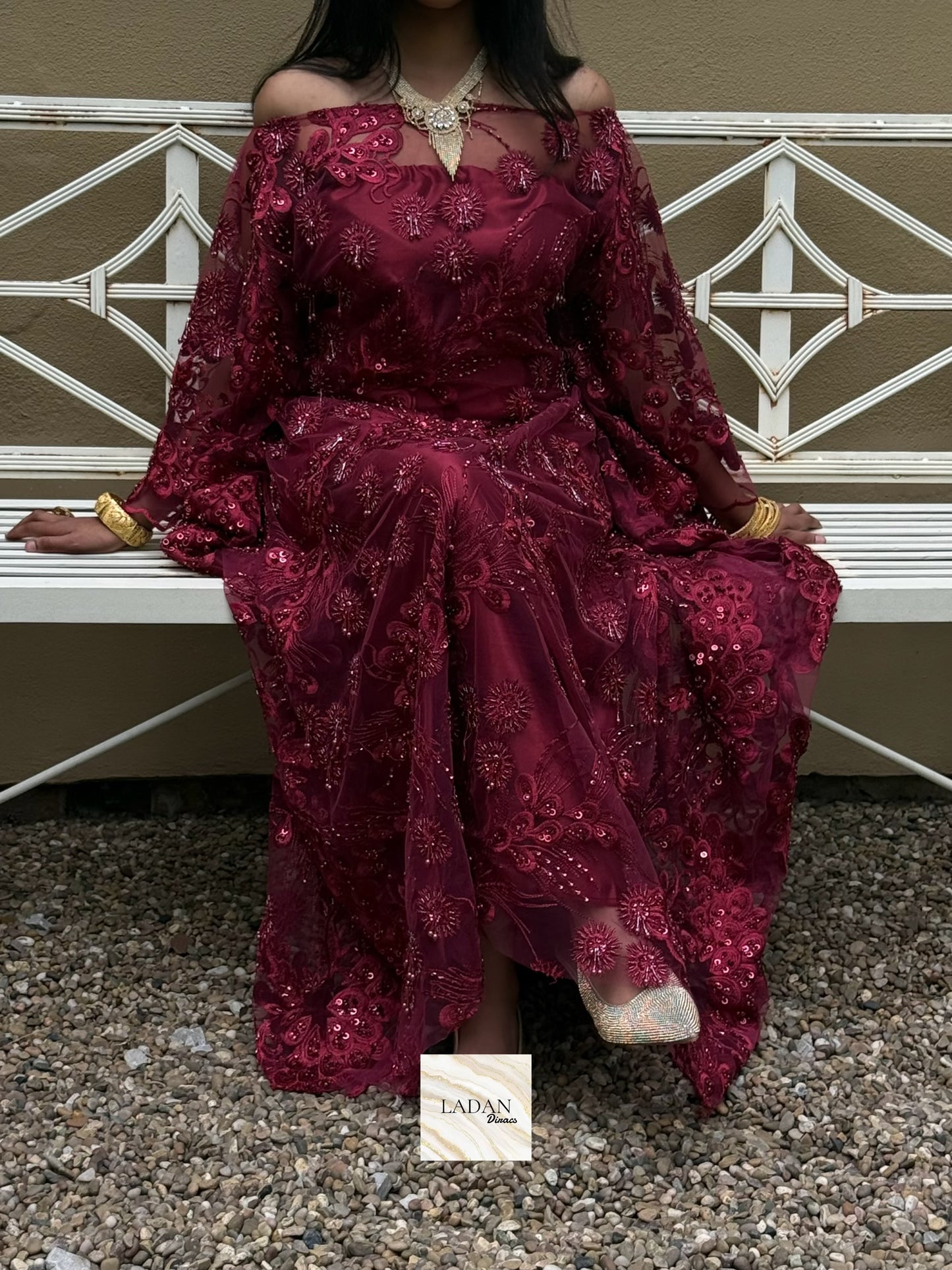 Luxury Lace Dirac Set | Dark Maroon