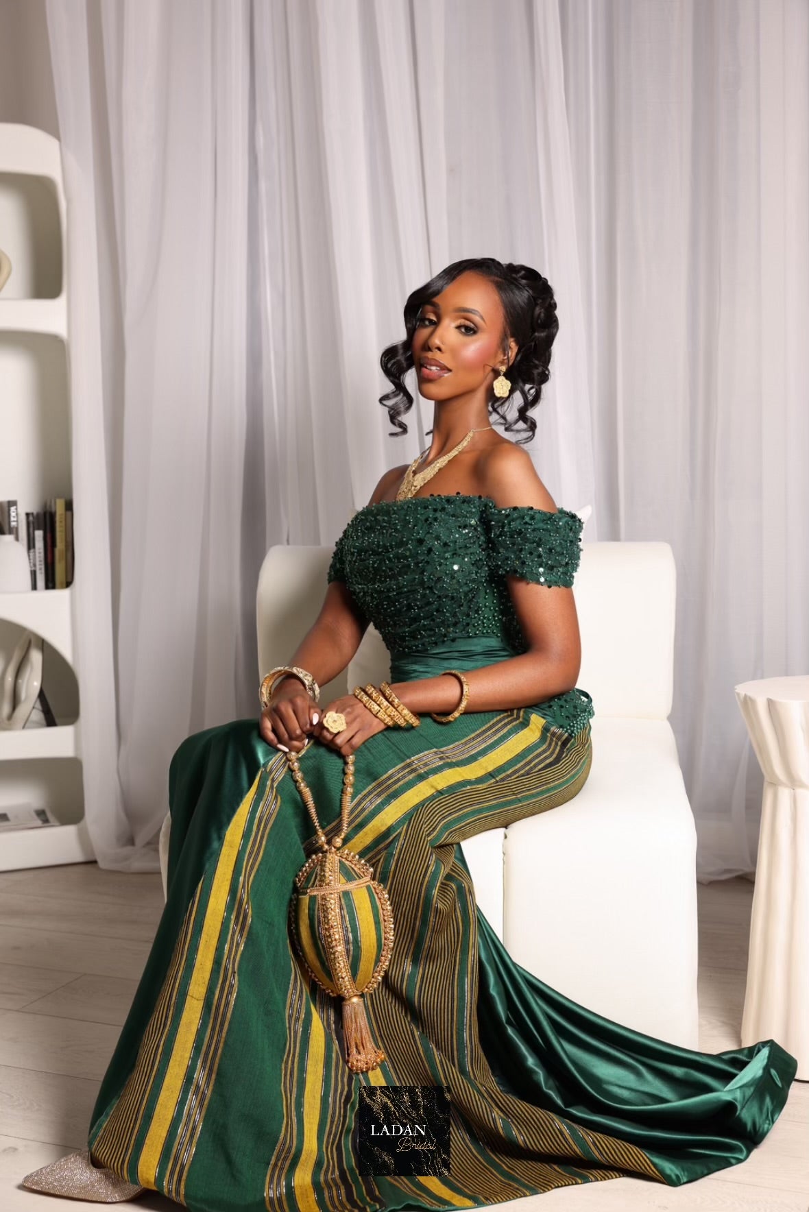 Hido iyo Dhaqan Bridal Corset Dress |Green