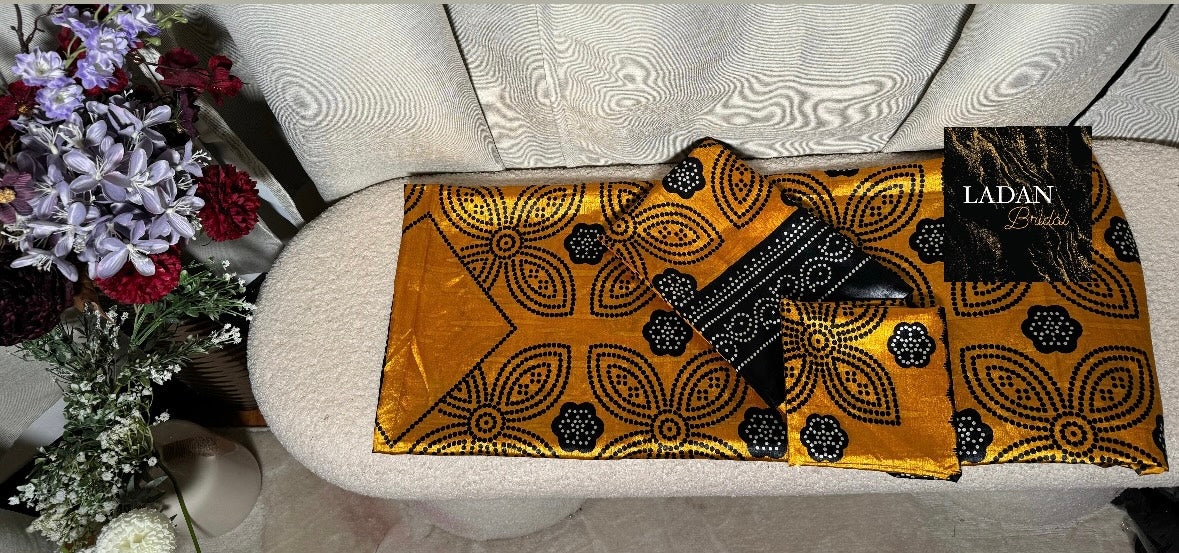 Shaash Set- Orange Gold & Black