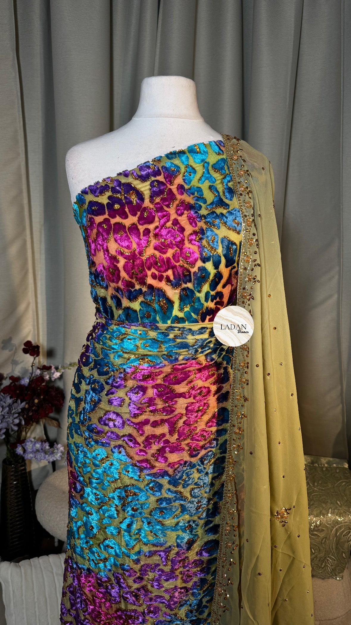 Leopard Maqbal Collection | Green/Blue/Pink/Purple Dirac Set