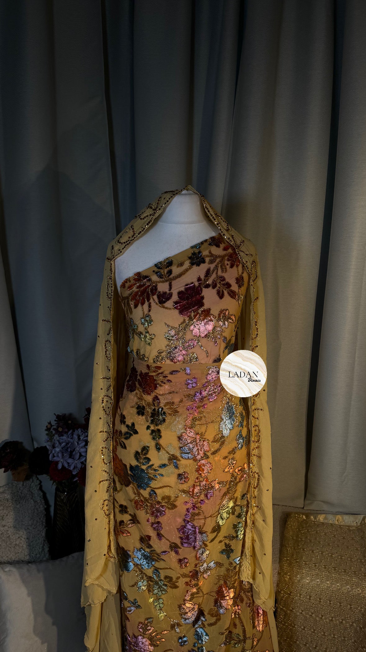 Floral Maqbal Collection | Gold Dirac Set
