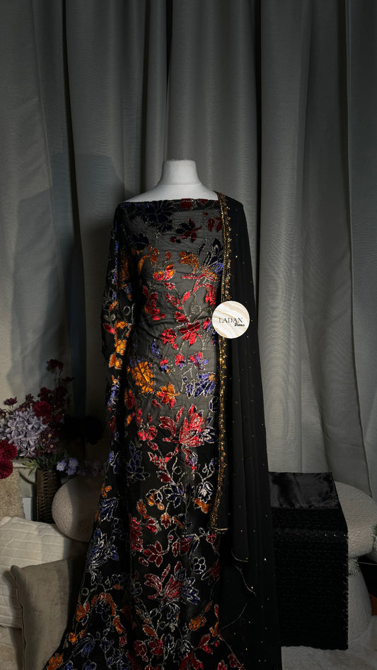 Prestige Maqbal Collection | Black & Multicoloured Dirac Set