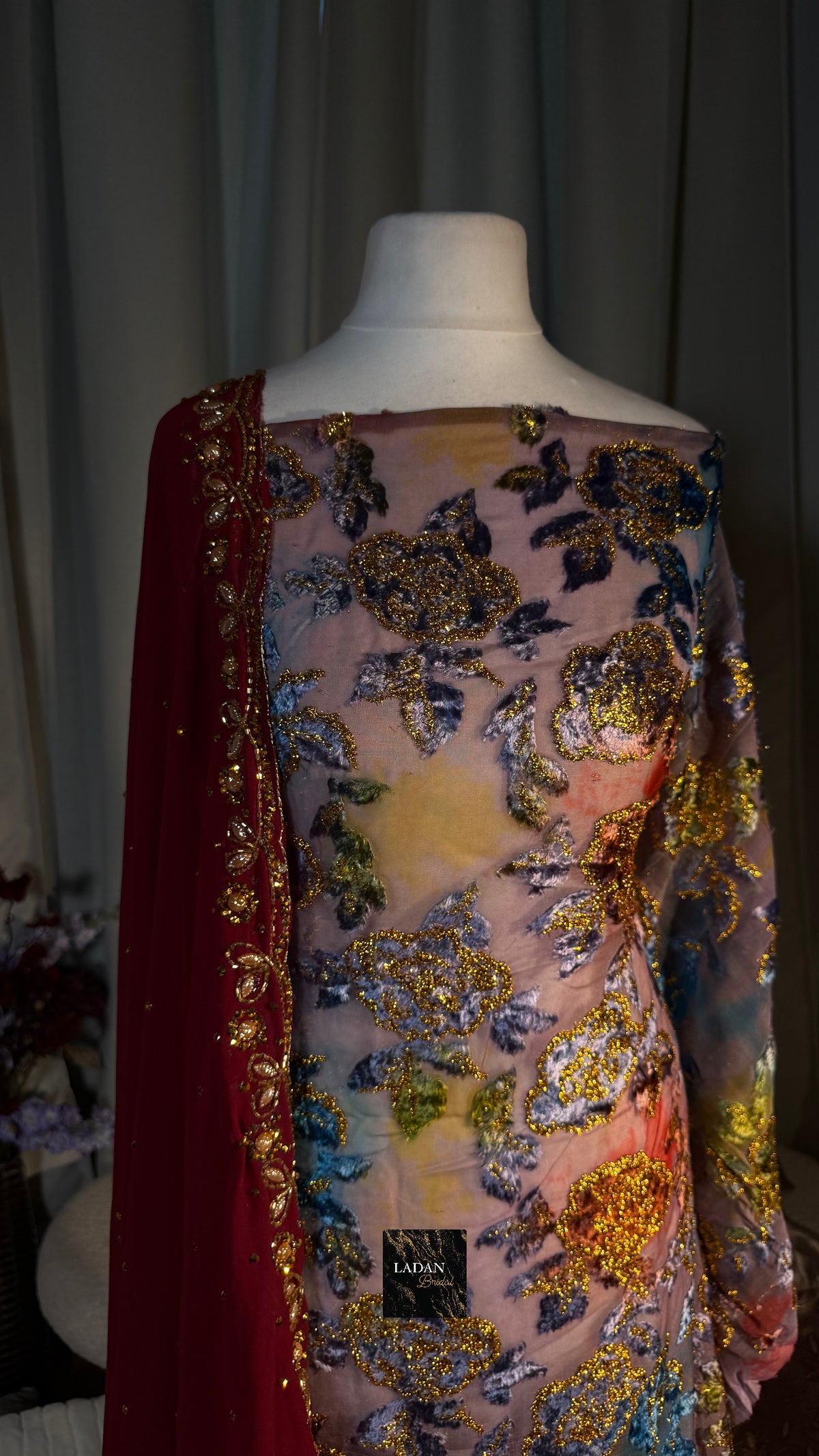 Floral Maqbal Collection | Multicolour/Lilac/Maroon Dirac Set