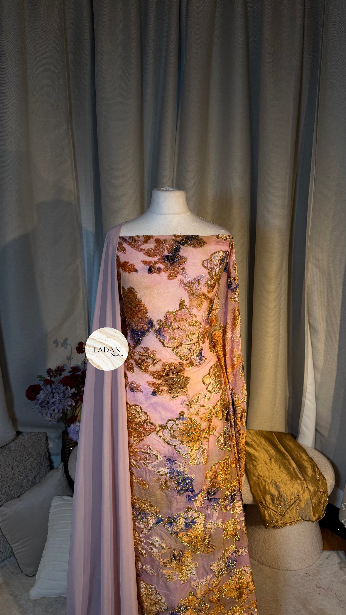 Bouquet Collection | Maqbal Dirac Set | Lilac Gold & Blue
