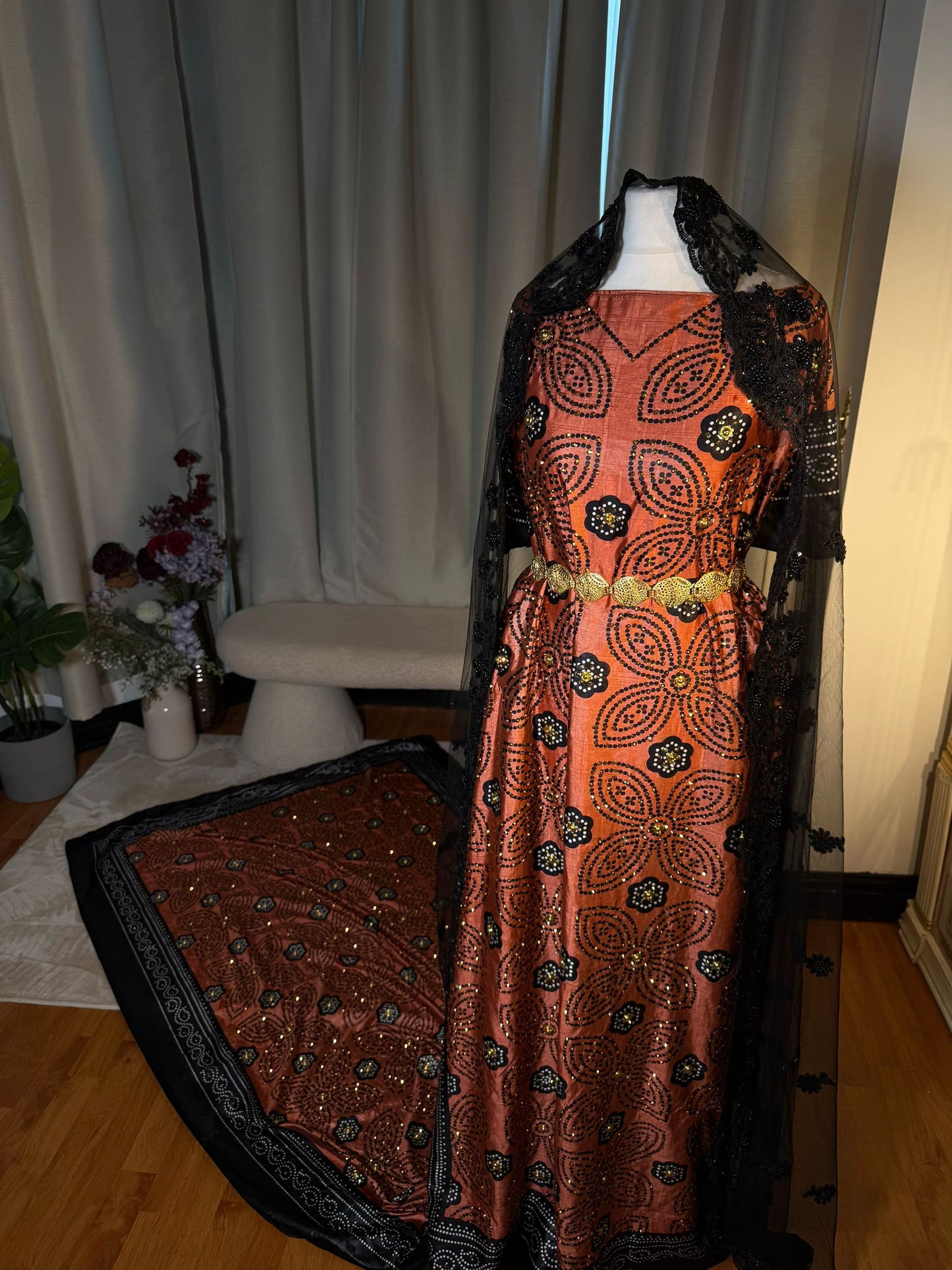 Stone Shaash Bridal Dirac Set | Rose Gold